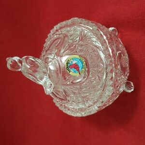 Hofbauer Echt Bleikristall Lead Crystal Sugar Bowl with Songbird Motif
